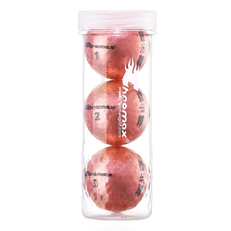 Chromax Metallic M5 Colored Golf Balls (3 Pack Tube), Pink - Image 1